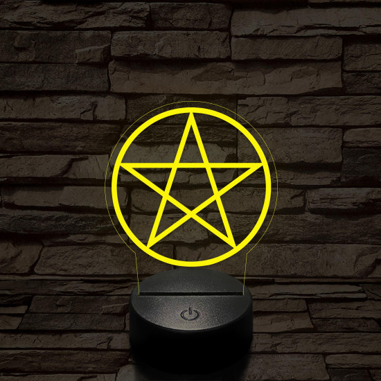 Pentagram 7 színű 3D led lámpa