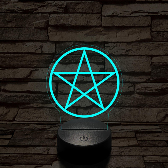 Pentagram 7 színű 3D led lámpa
