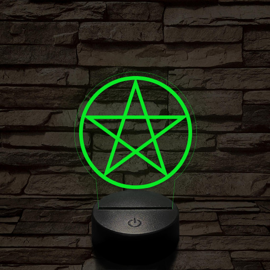 Pentagram 7 színű 3D led lámpa