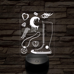 Stílusjegyek montázsa 7 színű 3D led lámpa