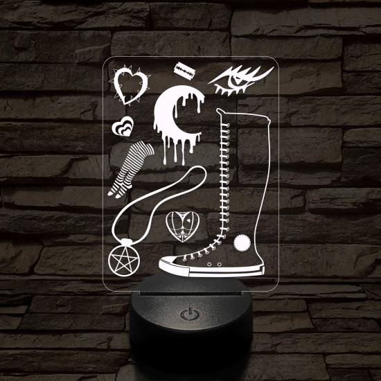 Stílusjegyek montázsa 7 színű 3D led lámpa