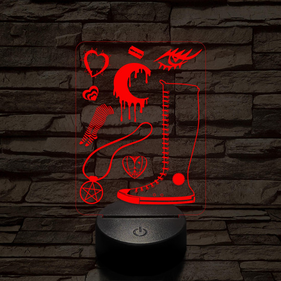 Stílusjegyek montázsa 7 színű 3D led lámpa