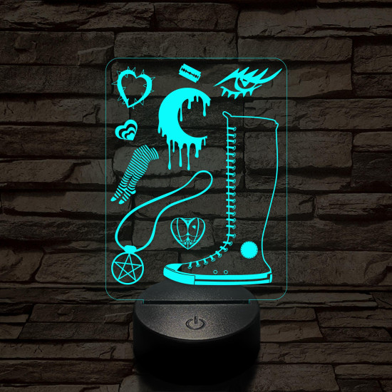 Stílusjegyek montázsa 7 színű 3D led lámpa