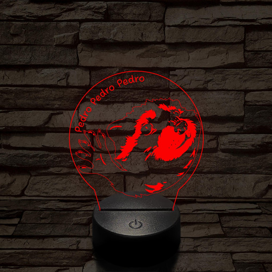 Pedro Pedro meme 7 színű 3D led lámpa