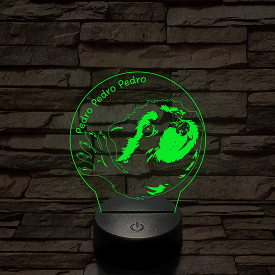 Pedro Pedro meme 7 színű 3D led lámpa