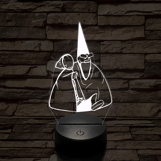 Tiny Green mall Wizard meme 7 színű 3D led lámpa