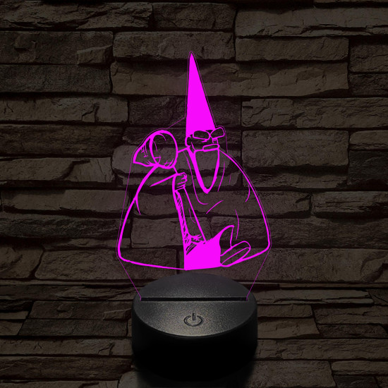 Tiny Green mall Wizard meme 7 színű 3D led lámpa
