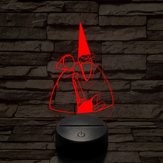 Tiny Green mall Wizard meme 7 színű 3D led lámpa