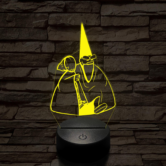 Tiny Green mall Wizard meme 7 színű 3D led lámpa