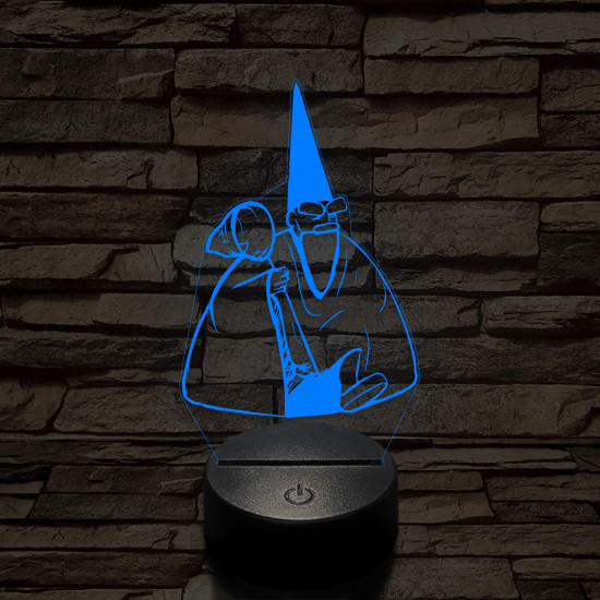 Tiny Green mall Wizard meme 7 színű 3D led lámpa
