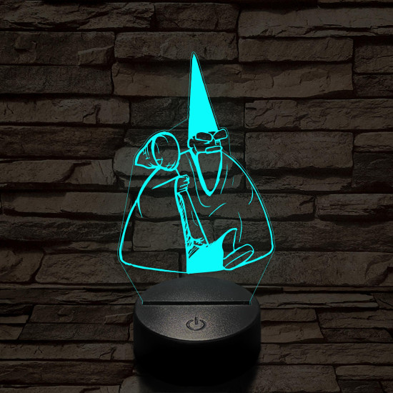 Tiny Green mall Wizard meme 7 színű 3D led lámpa