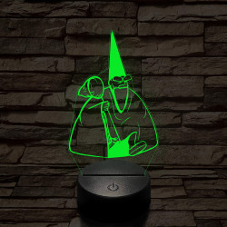 Tiny Green mall Wizard meme 7 színű 3D led lámpa