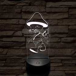 Smurf Cat meme 7 színű 3D led lámpa