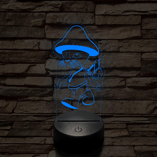 Smurf Cat meme 7 színű 3D led lámpa