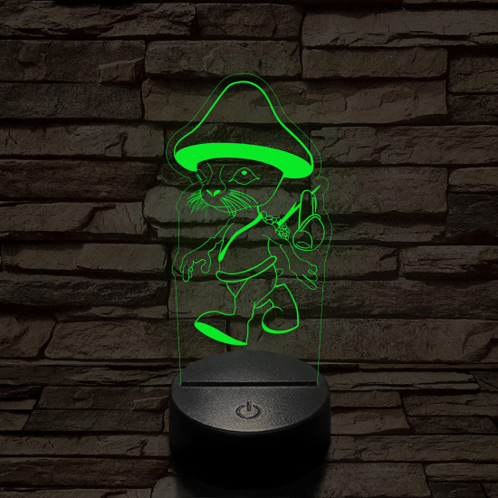Smurf Cat meme 7 színű 3D led lámpa