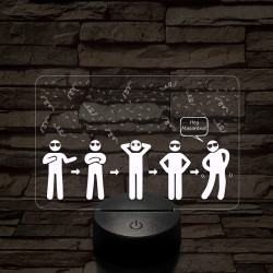 Hey Macarena meme 7 színű 3D led lámpa