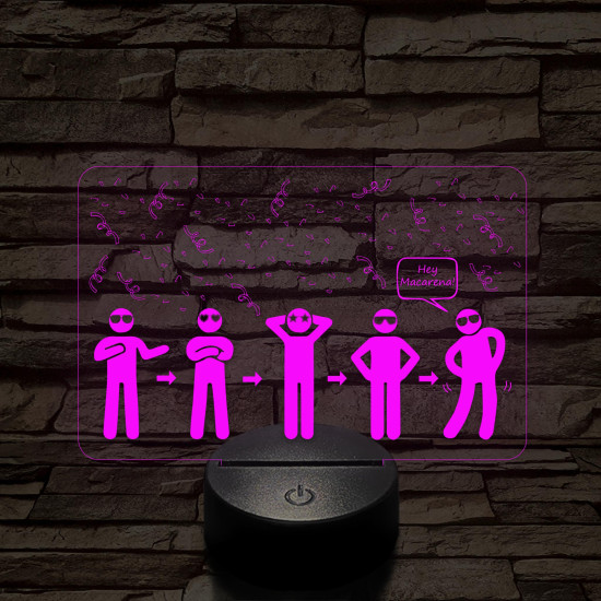 Hey Macarena meme 7 színű 3D led lámpa