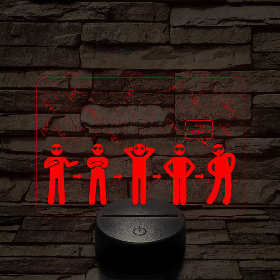 Hey Macarena meme 7 színű 3D led lámpa