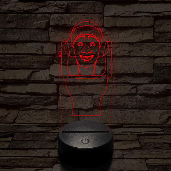 Skibidi Toilet meme 7 színű 3D led lámpa