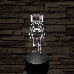 Skibidi Toilet TV hős nő meme 7 színű 3D led lámpa