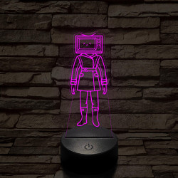 Skibidi Toilet TV hős nő meme 7 színű 3D led lámpa