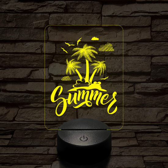 Szeretem a nyarat mintaválasztós 7 színű 3D led lámpa