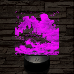 Indiai palota 7 színű valósághű 3D led lámpa