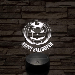 Halloween tökfej 7 színű  3D led lámpa