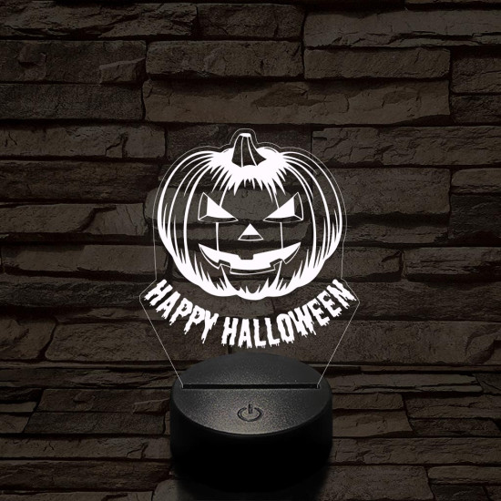 Halloween tökfej 7 színű  3D led lámpa