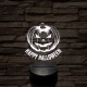 Halloween tökfej 7 színű  3D led lámpa