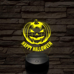 Halloween tökfej 7 színű  3D led lámpa