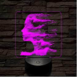 A tenger arca 7 színű valósághű 3D led lámpa