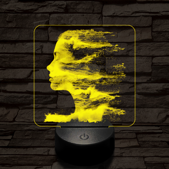 A tenger arca 7 színű valósághű 3D led lámpa