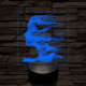 A tenger arca 7 színű valósághű 3D led lámpa
