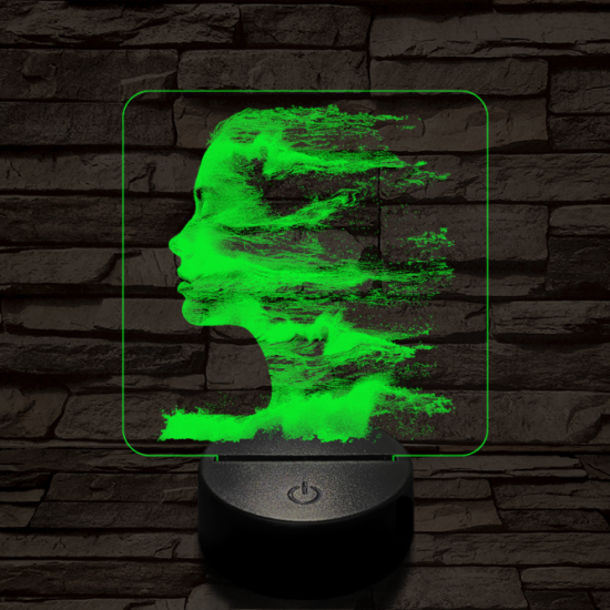 A tenger arca 7 színű valósághű 3D led lámpa