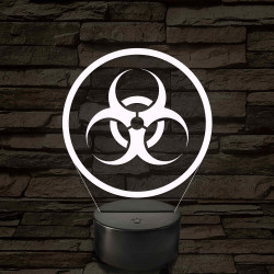 Bioveszély jelzés 7 színű 3D led lámpa
