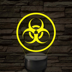 Bioveszély jelzés 7 színű 3D led lámpa