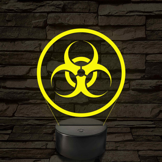 Bioveszély jelzés 7 színű 3D led lámpa