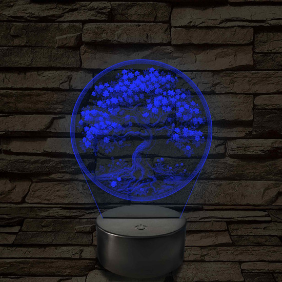 Díszes fa 7 színű valósághű 3D led lámpa