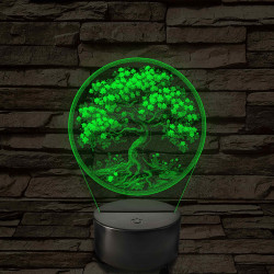 Díszes fa 7 színű valósághű 3D led lámpa