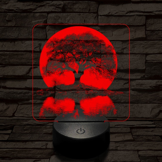 Holdfény fa 7 színű valósághű 3D led lámpa