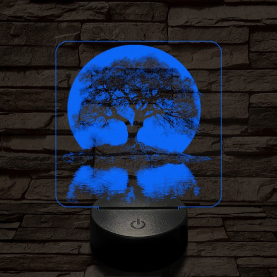 Holdfény fa 7 színű valósághű 3D led lámpa