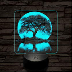 Holdfény fa 7 színű valósághű 3D led lámpa
