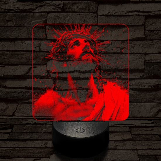 Jézus áhitat 7 színű valósághű 3D led lámpa