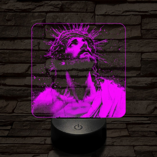 Jézus áhitat 7 színű valósághű 3D led lámpa