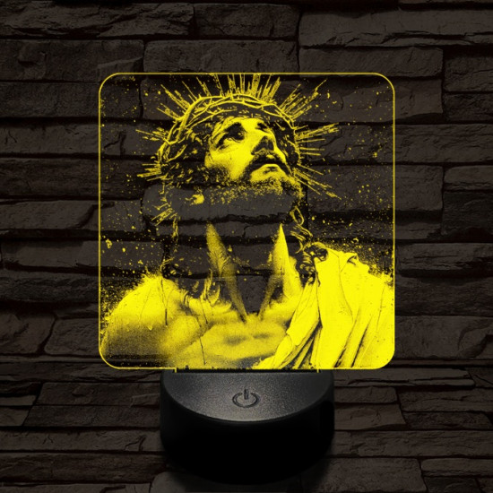 Jézus áhitat 7 színű valósághű 3D led lámpa