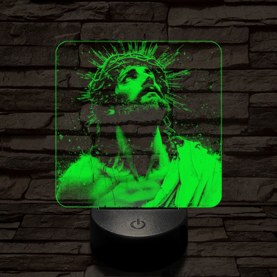 Jézus áhitat 7 színű valósághű 3D led lámpa