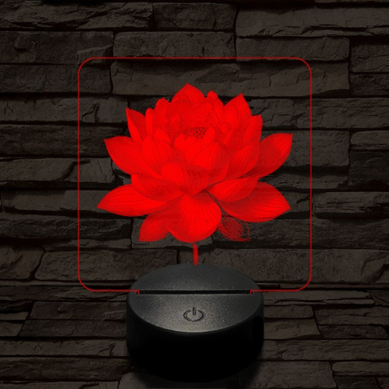 Lótuszvirág ragyog 7 színű valósághű 3D led lámpa