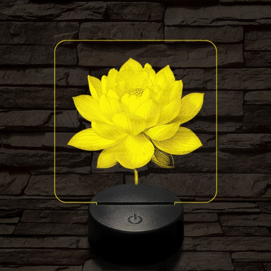Lótuszvirág ragyog 7 színű valósághű 3D led lámpa