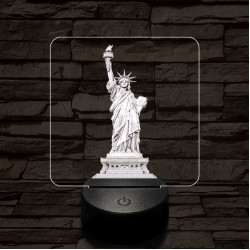 A szabadság szobra 7 színű valósághű 3D led lámpa